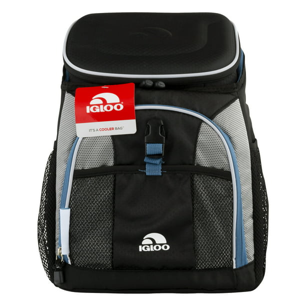 IGLOO MaxCold Insulated Cooler Backpack Black/Silver/Blue